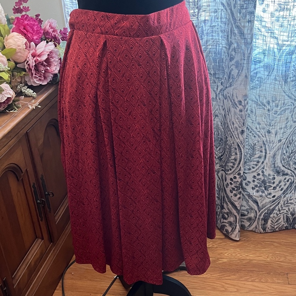 LuLaRoe Red Diamond Pattern A-Line Skirt